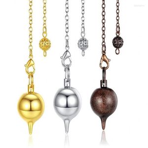 Pendant Necklaces KFT Copper Metal Cone Pointed Whirligig Shape Beautiful Dowsing & Divination Pendulum Healing Spiritual Jewelry Tool