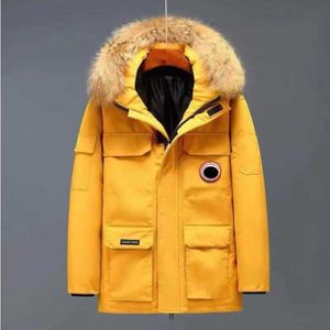 Канадские зимние куртки с гусиным гусям, теплое пальто, мужские пуховые парки, рабочая одежда, утолщенная модная уличная одежда для пар, пальто для прямой трансляции883 Chenghao01