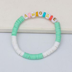 Очаровательные браслеты Бохо красочный зеленый глиняный браслет милый уличная одежда мини -сеть