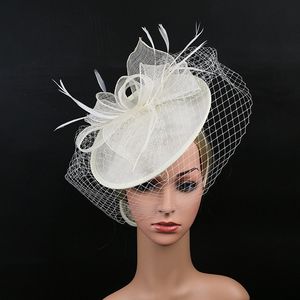 Cabeças de fábrica chapéu de flores Bridal Tiaras Cabeça peças de cabeça nupcial Cabeça de pássaros Vode véus acessórios de casamento