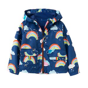 Jackets Seasons Baby BoysGirls Hooded Zipper Cartoon Windproof Pocket Autumn Spring Summer Sun Protection Clothing 230311