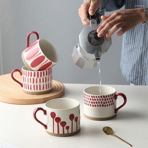 Kubki w stylu retro ceramiczny kubek gruboziarnisty kubek kawa japońska twórcza herbata do picia wyślij pędzel narzędzie