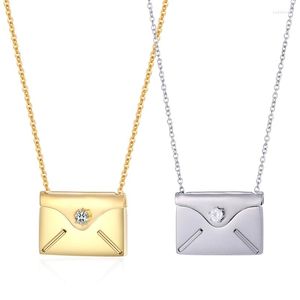 Kedjor älskar bokstäver kuvert hänge halsband rostfritt stål smycken bekännelse dig för valentin dag mamma gåva