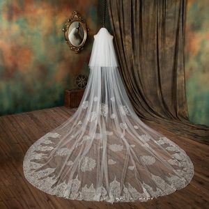 Bridal Veils Arrival Cathedral Wedding Dresses For Women Veil Ivory Voile Bride Vail Sexy Accessories Vestido De Noiva