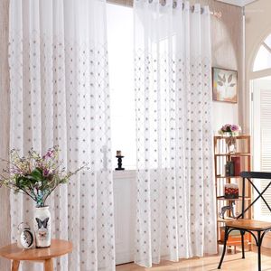 Curtain White Simple Style Cross Stitch Embroidery Gauze 2.8m HighTranslucent Living Room Bedroom Customizable