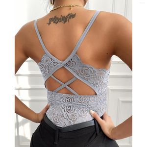 Tops del reggiseno dei carri armati camisole per donne con pacchetto di supporto in pizzo abito camisole sport top medium long strateing bianco