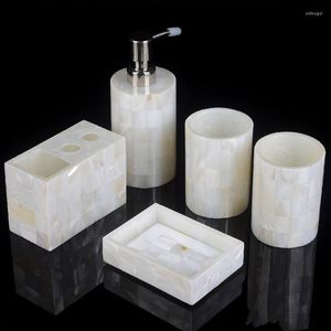 Bath Accessory Set Five Piece Shell Series Resin Gargle Cup Soap Dispenser Dish Home Bathroom Accessories Supplies Toothbrush Holder