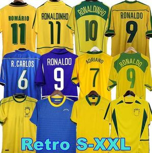 1998 브라질 축구 유니폼 2002 레트로 셔츠 Carlos Romario Ronaldinho 2004 camisa de futebol 1994 BraziL 2006 1982 RIVALDO ADRIANO JOELINTON 1988 2000 1957 2010