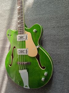 Nya elektriska gitarr 4-strängar Höger Bass Anpassa gutars grön glansig