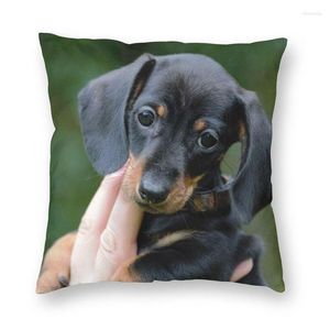 Pillow Dachshund Cover 40x40 Home Decorative 3D Print Badger Sausage The Wiener Dog Throw For Living Room Double-sided