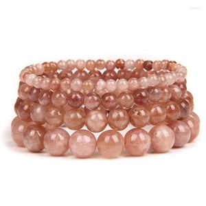 Strand Natural Stone Bracelet 4/6/8/10mm Beads Stretch Bracelets For Women Angelite Charm Meditation Yoga Jewerly