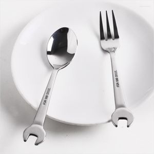 Servis uppsättningar Creative Spann Shape Dinner Scoop Stainless Steel dessert Mirror Polish Main Fork Steak Set 4st/Set