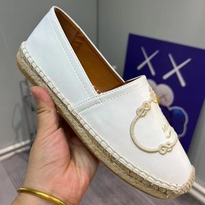Luxury designer espadrilles women triangle casual shoes Summer Spring platform with letter buckle loafer Flat shoes