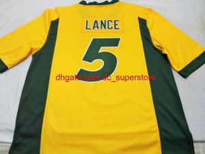 Custom Men Youth women ND State Bison Trey Lance #5 Football Jersey size s-4XL or custom any name or number jersey