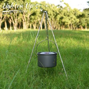 Dutch Ovens Lighten Up Outdoor Tableware Big Capacity Aluminum Alloy Camping Picnic Hanging Cookware Pot Cooking For Campfire 230311
