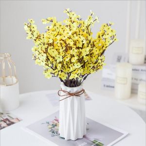 20Pcs Silk Gypsophila Artificial Flowers for Decoration Home Plastic Stem Bride Wedding Bouquet Mariage Cherry Blossom Fake Flower