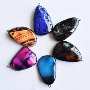 Pendant Necklaces Wholesale 6pcs/lot Fashion Good Quality Onyx With Skin Irregular Shape Charm Pendants For Jewelry Making