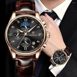 Armbanduhren LIGE Relogio Masculino Herrenuhren Top Berühmte Herrenuhr Mode Lässig Chronograph Militär Quarz
