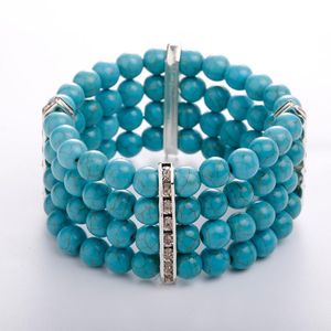 Strang Perlenstränge Legierung Künstliche Drill vier Schicht Synthese Saite von Perlen Armband Geschenke für Frauen Bijoux Femme Weihnachtsfreunde