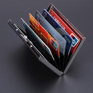 Yeni Varış Yüksek Dereceli Paslanmaz Çelik Erkekler Kredi Kartı Sahibi Kadın Metal Banka Kart Kılıf Kart Box227b