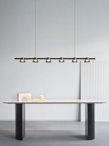 Nordic Minimalist Restaurant Chandelier Light Luxury Nowoczesne minimalistyczne projektant biura długi stół barowy jeden słowo żyrandol