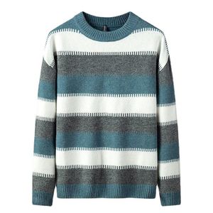 Herrenpullover Kaschmirte Baumwolle gemischt dicke Pullover Männer Pullover 2023 Herbst Winter Jersey Hombre Pull Striped Hiver Strick D217men's