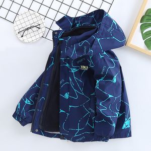 Casacos de tench Casacos de trincheira para meninos Big Boys Inverno Inverno impressão Windbreaker Outer;