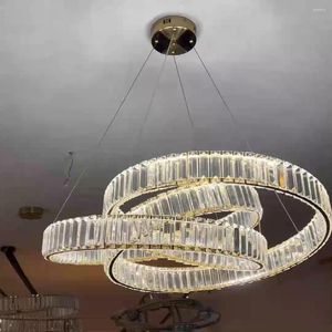 Chandeliers GPD Modern Candelier Led Crystal Living Room HangingLamp para Luzes Criativas Criativas para Iluminação Interior Criativa de Gold Home