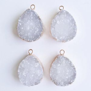 Colares pendentes Colar de quartzo branco natural Pendulum onyx druze presente feminino por atacado 4pcs/lote grátis