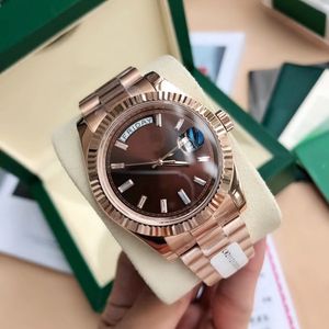 With Original Box Luxury Watches 41MM 18K rose Gold Dark Rhodium Index Dial Automatic Fashion Brand Men's Watch Wristwatch