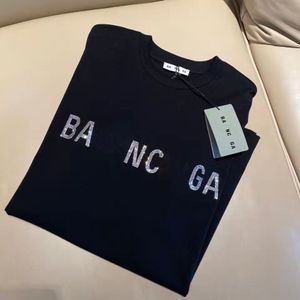 2023 Yeni Yaz Moda Kadın T-Shirt Sıradan Paris Gelişmiş Versiyonu Erkek Kadın Tees ile Rhinestone B Mektuplar Kısa Kollu Toplar Lüks Kız Hip Hop Giyim Gömlek