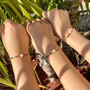 Strand Go2boho Faux Pearl Bracelet Made 2023 Jóias de jóias de moda Rainbow Donut for Women Jewellery Gift