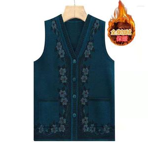 Kvinnors västar kvinnor Autumn Winter Sweater Vest Waistcoat Fashion Sleeveless Cardigan Kort Plu Plus Size Coats Kvinna