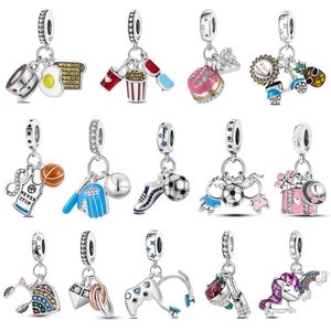 925 silver Fit Pandora Original charms DIY Pendant women Bracelets beads Hobby sports game food Charm