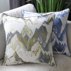 Pillow Modern Blue Mountain Covers Light Luxury Sofa Bed Waist Pillowcases High-grade Simplicity Yellow Cases