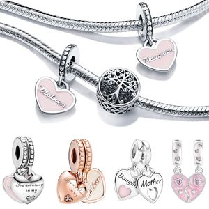 925 silver Fit Pandora Original charms DIY Pendant women Bracelets beads Mother Day Gift Mother amp Daughter Beads