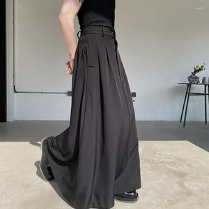 Saias de roupas góticas na moda minoria do baile de estilo escuro vestido de estilo escuro masculino longa na cintura alta preto preto