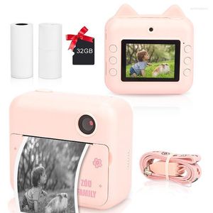 Fotocamere digitali Fotocamera per bambini Stampa istantanea per bambini per regalo di compleanno per bambini 12MP Cartoon Cute Po Video con carta Wini22