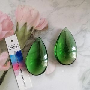 Ljuskrona Crystal Camal 10st 47mm Green Smooth Teardrop Prisms hängslampa hängande prydnad bröllop hem fest smycken hantverk