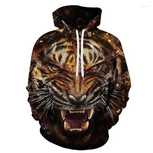 Erkek Hoodies 2023 Hayvan Tiger-Lion Erkekler ve Kadınlar Günlük Sokak Moda Trendleri Sweatshirt Plus Boy