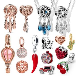 925 silver Fit Pandora Original charms DIY Pendant women Bracelets beads Bangle Dream catcher feathers Fashion Charms Beads