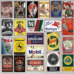 Motorfiets Vintage Tin Bord Poster Mobilgas Metalen Plaquette Retro Metalen Bord Muur Decor Voor Garage Decoratieve Mobil Metalen Plaat Gepersonaliseerde Kunst Decor Maat 30X20CM w01