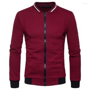 メンズジャケット高品質のジッパースタンドカラージャケットストリートスポーツカジュアルアウター格子縞のセーター