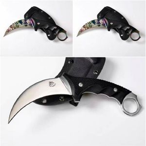 THE ONE COLD STEEL 49KS Tiger Karambit Claw Fixed Blade Knife AUS-8 Tactical Hunting Survival Pocket Knife Military Rescue EDC wit290Z
