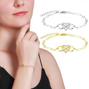 Bangle Fashion 8 Shaped Heart Diamond Bracelet Length Adjustable Jewelry Charm Birthday Surprise Gift For Woman Tact Watch