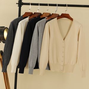 Kadın Örgü Tees Siyah Kırpılmış Hardigan Kadın Giyim Jersey Bluzun Bahar Bahar Uzun Kollu Üst Koreli Moda Kükığı 230311