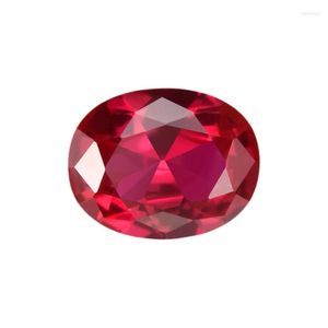 Beads Size 2x3-15x20 Mm Factory Price Oval Cut Red Rubys Synthetic Corundum Gems Stone For