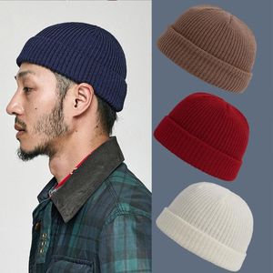 Ball Caps Unisex Fashion Warm Winter Casual Knitted Hat Solid Color All-match Hats For Men Woman Beanies CapsBall