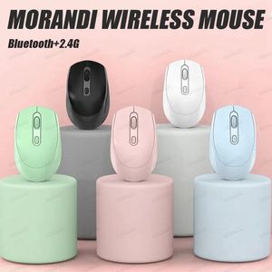 Mouse ricaricabili con connessione wireless 2.4G e Bluetooth con ricevitore USB Nuovo mouse di ricarica silenzioso e confortevole Morandi per PC portatili con confezione al dettaglio