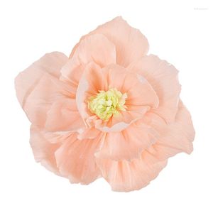 Flores decorativas 1/3pcs Crepe Papel Rose Flor DIY Diy Floral Home Casamento Jardim de Ingarten Party Background Decoração de parede